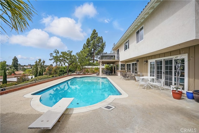 11806 Thunderbird Ave, Porter Ranch, CA 91326 - outdoor pool featuring a patio area and a diving board