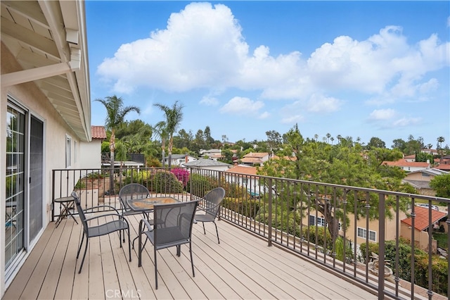 11806 Thunderbird Ave, Porter Ranch, CA 91326 - wooden terrace featuring a residential view and outdoor dining area