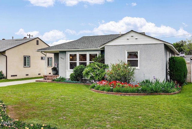 5627 Huddart Ave, Arcadia, CA 91006 - bungalow-style home with a front yard, stucco siding, and a shingled roof