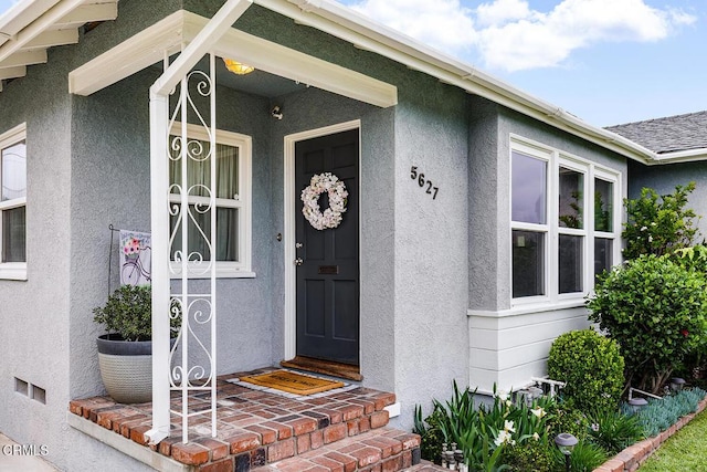 5627 Huddart Ave, Arcadia, CA 91006 - property entrance featuring stucco siding and a porch