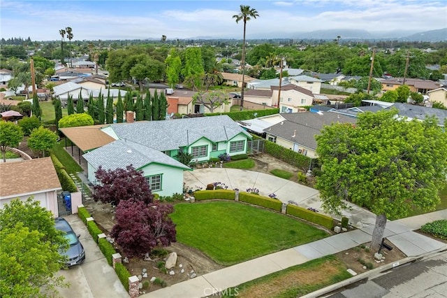 aerial view of residential area