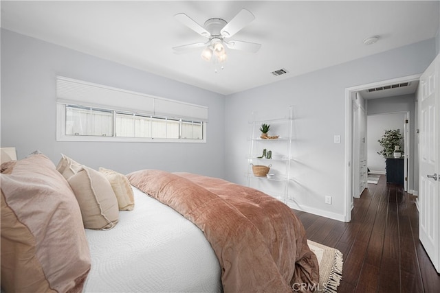 3113 San Anseline Ave, Long Beach, CA 90808 - bedroom with hardwood / wood-style floors, baseboards, and ceiling fan