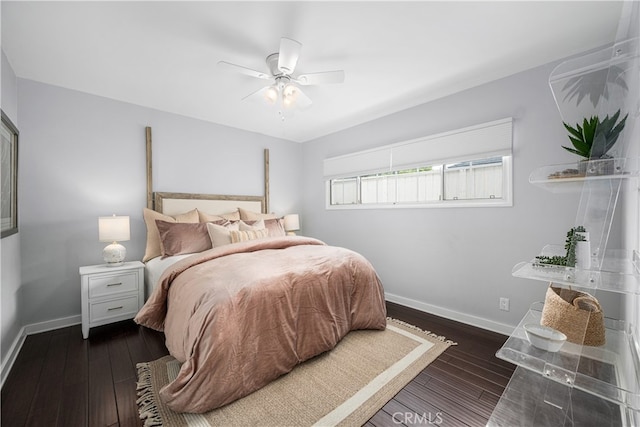 3113 San Anseline Ave, Long Beach, CA 90808 - bedroom featuring baseboards, wood finished floors, and ceiling fan
