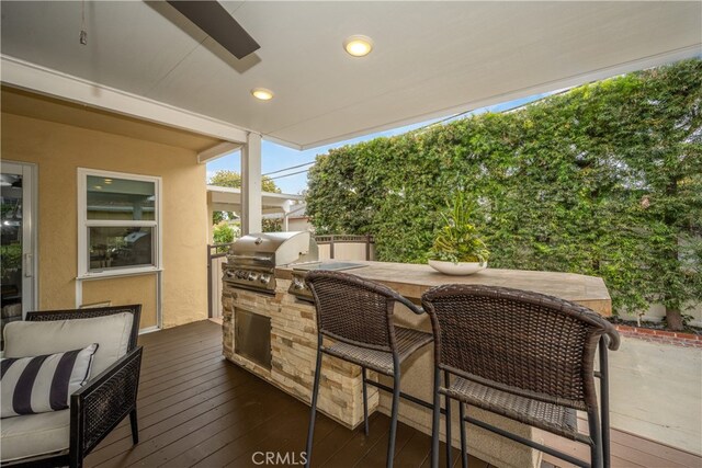 3113 San Anseline Ave, Long Beach, CA 90808 - deck with a grill and exterior kitchen