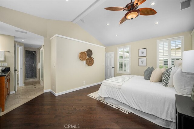 3113 San Anseline Ave, Long Beach, CA 90808 - bedroom featuring wood finished floors, baseboards, recessed lighting, and a ceiling fan
