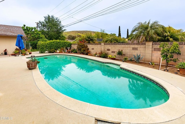 view of pool featuring a fenced backyard