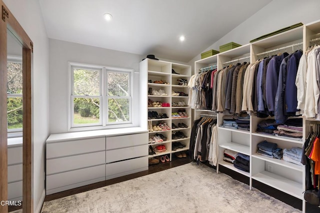 1445 Washburn Rd, Pasadena, CA 91105 - walk in closet featuring vaulted ceiling