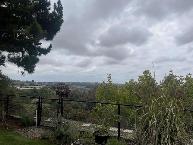 view of yard with fence