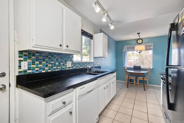 3113 Buena Hills Dr, Oceanside, CA 92056 - kitchen with a sink, dishwasher, dark countertops, and tasteful backsplash