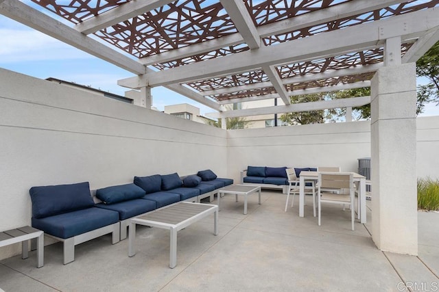 1840 Mint Unit 6, Chula Vista, CA 91915 - view of patio / terrace with outdoor lounge area, a pergola, and outdoor dining area