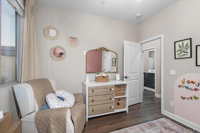 1840 Mint Unit 6, Chula Vista, CA 91915 - living area with dark wood finished floors and baseboards