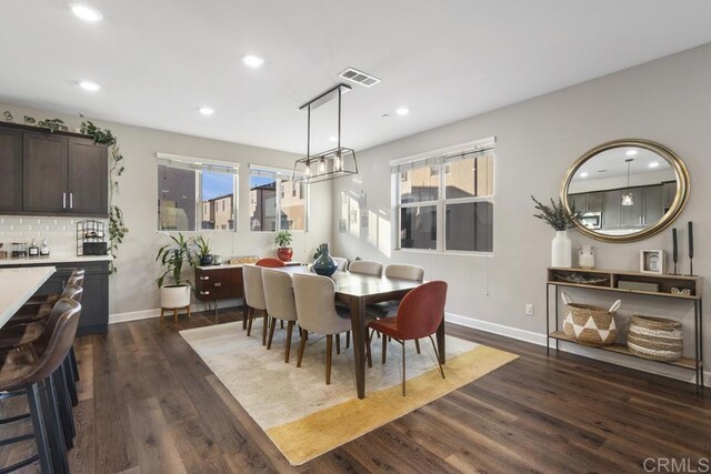 1840 Mint Unit 6, Chula Vista, CA 91915 - dining room featuring dark wood-style floors, recessed lighting, and plenty of natural light
