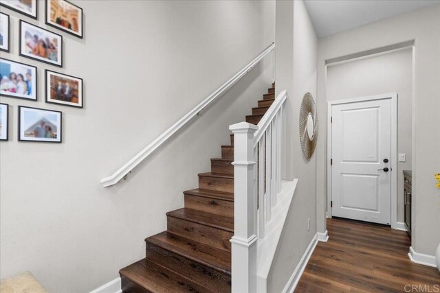 1840 Mint Unit 6, Chula Vista, CA 91915 - staircase featuring wood finished floors and baseboards