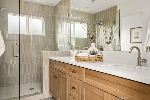 2153 Stanbridge Ave, Long Beach, CA 90815 - bathroom with a shower stall and double vanity