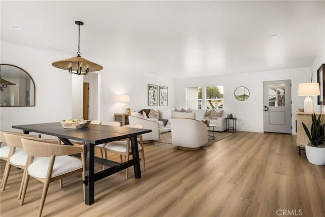 2153 Stanbridge Ave, Long Beach, CA 90815 - dining space with a chandelier and light wood-style floors