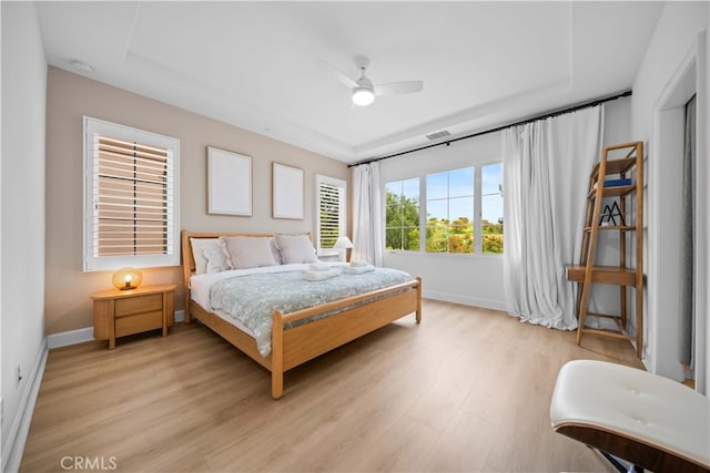 54 Painted Cameo, Irvine, CA 92602 - bedroom with light wood-style floors, baseboards, and a ceiling fan