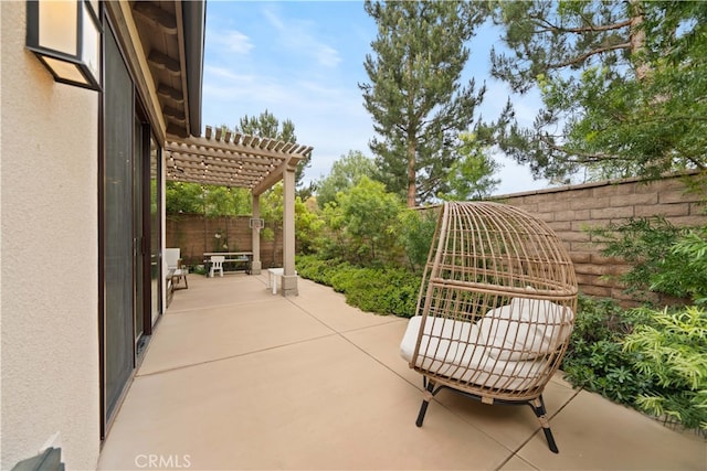 54 Painted Cameo, Irvine, CA 92602 - view of patio with a pergola and a fenced backyard