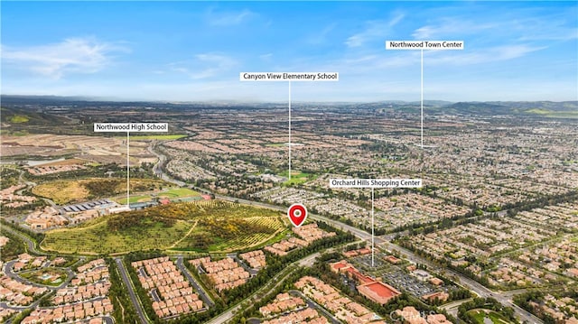 54 Painted Cameo, Irvine, CA 92602 - aerial overview of property's location with a mountain backdrop