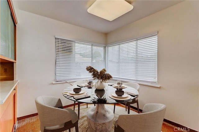 dining room featuring baseboards