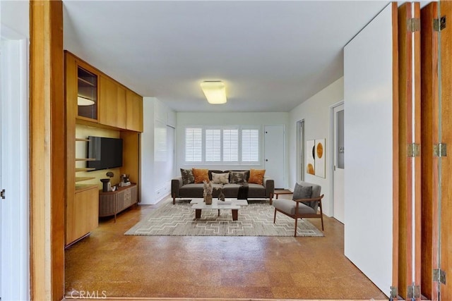 living room featuring carpet flooring