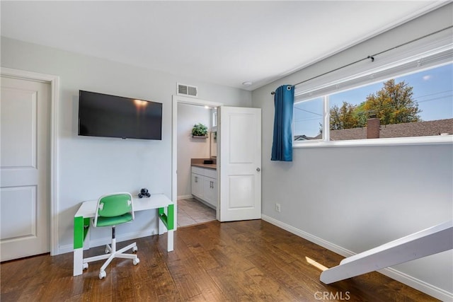 812 N Fern St, Orange, CA 92867 - office area with baseboards and wood finished floors
