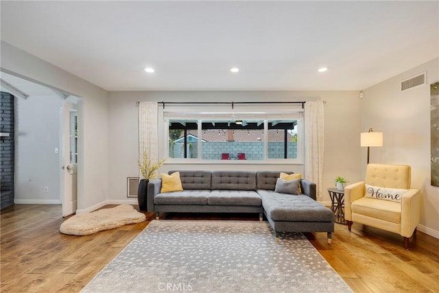 812 N Fern St, Orange, CA 92867 - living area featuring wood finished floors, baseboards, and recessed lighting