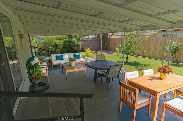 12406 Benson Ave, Chino, CA 91710 - view of patio featuring outdoor dining area and an outdoor hangout area