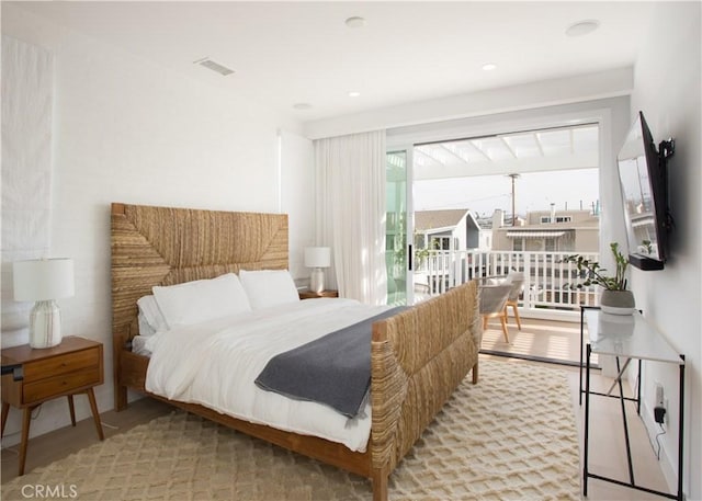 bedroom featuring access to exterior