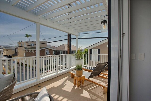 balcony with a pergola