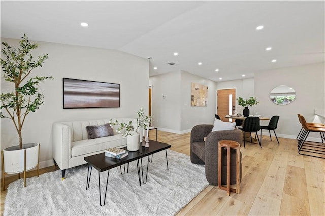 6838 Belmar Ave, Reseda, CA 91335 - living room featuring light wood finished floors, baseboards, and recessed lighting