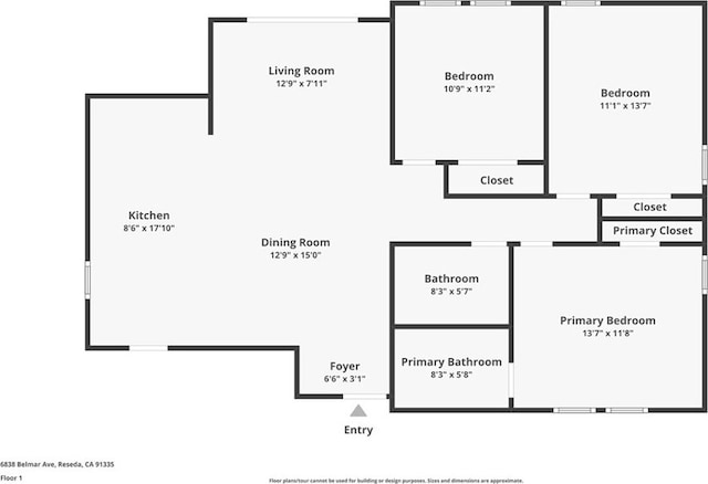6838 Belmar Ave, Reseda, CA 91335 - home floor plan