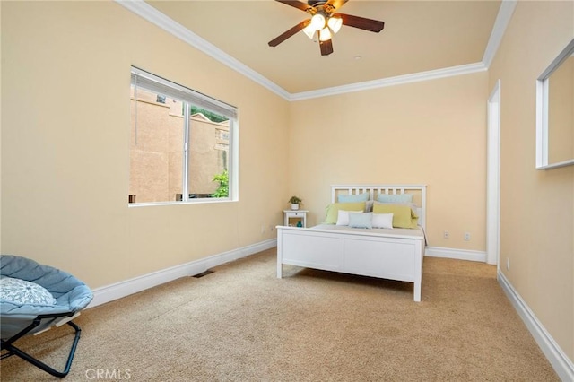 12336 Circula Panorama, North Tustin, CA 92705 - carpeted bedroom featuring ornamental molding and a ceiling fan