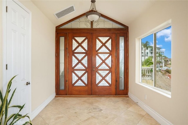 12336 Circula Panorama, North Tustin, CA 92705 - foyer entrance with lofted ceiling, plenty of natural light, and light tile patterned floors