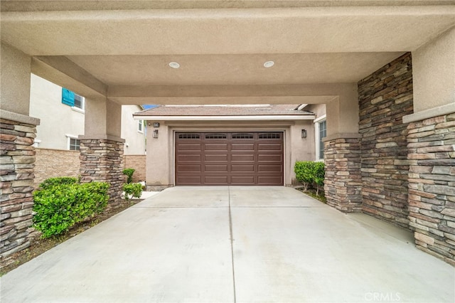 view of garage