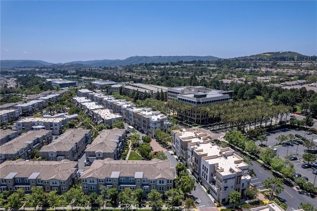 bird's eye view of a mountainous background