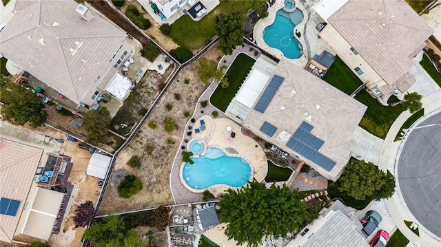 bird's eye view of a pool