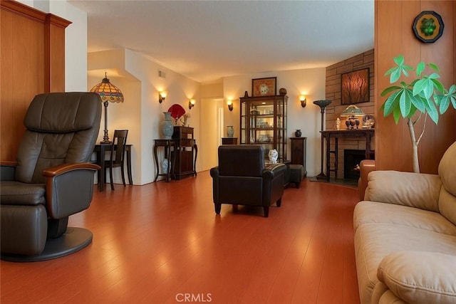 1600 N Hobart Blvd Unit 16, Los Angeles, CA 90027 - living room with wood finished floors and a fireplace