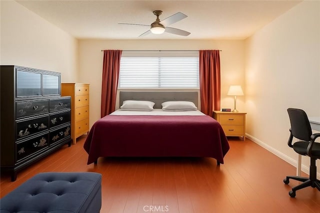 1600 N Hobart Blvd Unit 16, Los Angeles, CA 90027 - bedroom with wood finished floors, ceiling fan, and baseboards
