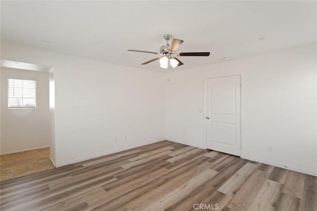 17210 Pioneer Way, San Bernardino, CA 92407 - spare room featuring a ceiling fan and light wood-type flooring