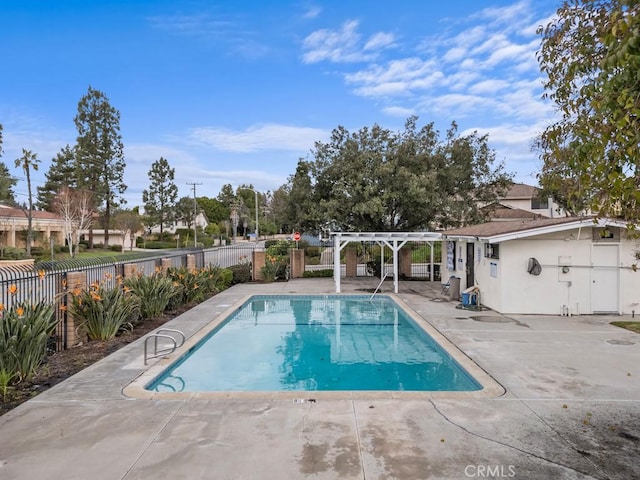 18103 Camino Bello Unit 4, Rowland Heights, CA 91748 - view of pool with a pergola, a fenced backyard, and a patio