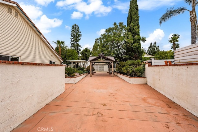 view of patio / terrace featuring a gazebo