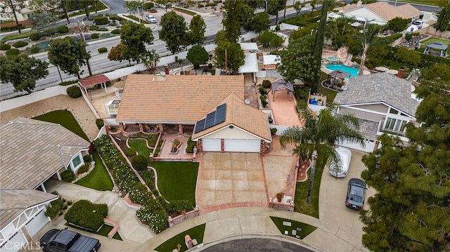 aerial overview of property's location featuring nearby suburban area