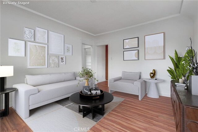1677 252nd St, Harbor City, CA 90710 - living area with wood finished floors and crown molding