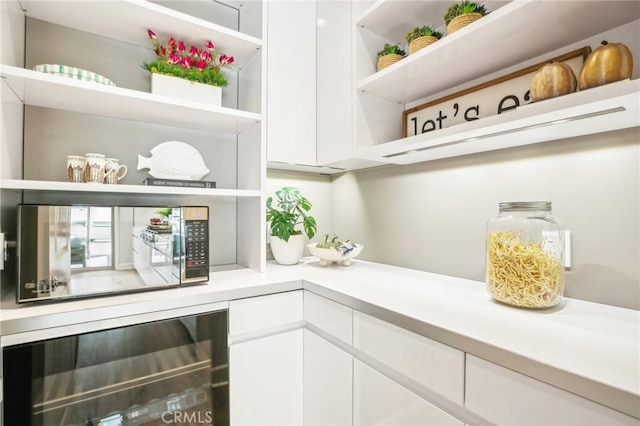 pantry featuring beverage cooler
