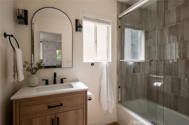 265 Grizzly Rd, Lake Arrowhead, CA 92317 - full bath featuring vanity and combined bath / shower with glass door