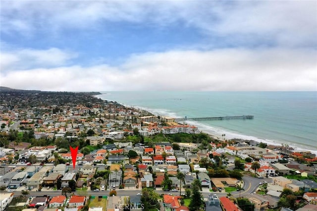 212 La Paloma, San Clemente, CA 92672 - aerial view of property and surrounding area featuring unending shoreline and nearby suburban area