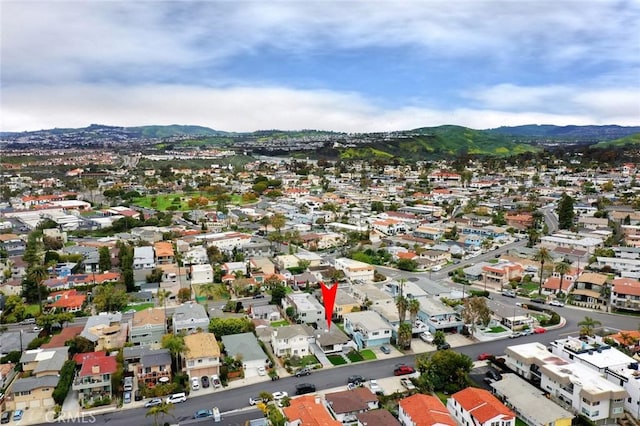 212 La Paloma, San Clemente, CA 92672 - aerial view of property and surrounding area with mountains and nearby suburban area