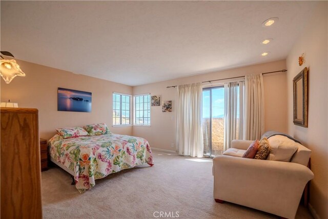 539 Elk Ridge Way, San Jose, CA 95136 - carpeted bedroom with access to exterior, baseboards, and recessed lighting