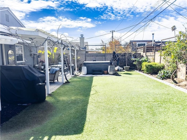 18711 Cerise Ave, Torrance, CA 90504 - view of yard with a hot tub and a patio area