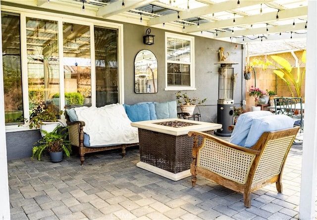 18711 Cerise Ave, Torrance, CA 90504 - view of patio / terrace with an outdoor fire pit and a pergola